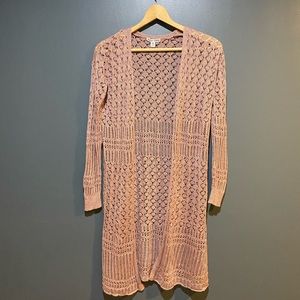 Moral Fiber long crochet sweater